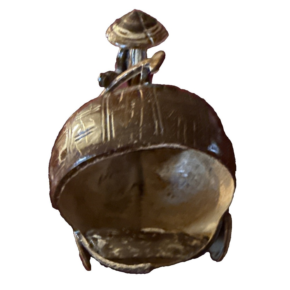 Handmade coconut jewelry or coin container. Signed by artist.